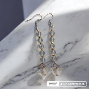 Elegant Silver and Gold Butterfly Earrings